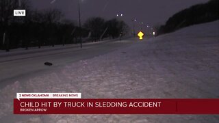 Child hit by truck while sledding in Broken Arrow
