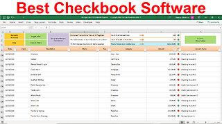 🟢Best Checkbook Software with Income and Expense Report by Categories: Excel Spreadsheet