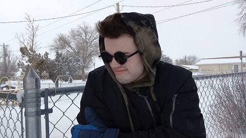 Goofball Gets Locked Out in the Snow