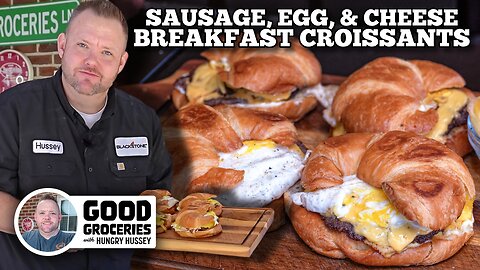 Sausage, Egg, and Cheese Breakfast Croissants | Blackstone Griddles