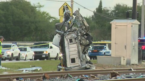 Video shows vehicle damage after Brightline train crashed into it in Pompano Beach