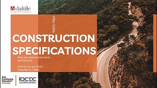 Webinar: Construction Specifications – best practices for responsible specifications