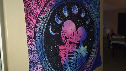 NatuBeau Blacklight Glow in the Dark Skeleton Tapestry