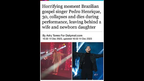 Brazilian gospel singer Pedro Henrique collapses & dies during performance.