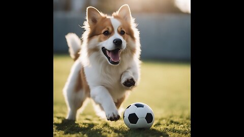 Cat play football short