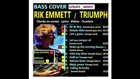 Bass cover TRIUMPH / RIK EMMETT _ Chords, Lyrics, Videos, Clocks