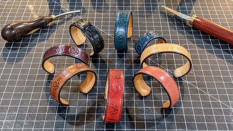 Making a "Dice" Stamped Metal Core Bracelet | Leatherworking