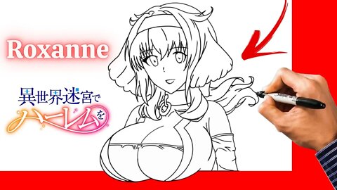 Como Desenhar Roxanne de Isekai Meikyu de Harem 🌚