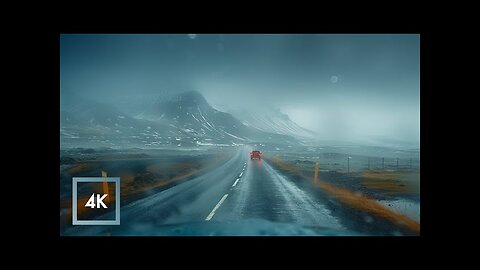 Relaxing Rainy Drive in Iceland | Kirkjubæjarklaustur to Glacier Lagoon, Rain Sounds for Sleep ASMR