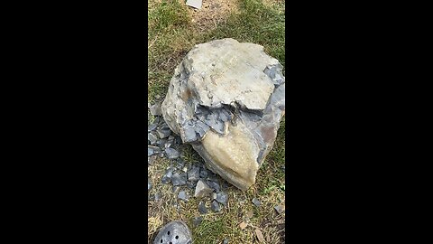 Rock hounding, septarian nodule with calcite ￼