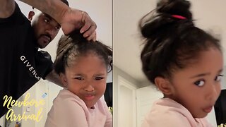 Ray J Attempts To Put Daughter Melody's Hair Into A Bun During Daddy Duty! 💁🏾‍♀️