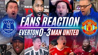 MAN UNITED FANS REACTION TO EVERTON 0-3 MAN UNITED | GARNACHO GOAL OF THE SEASON!