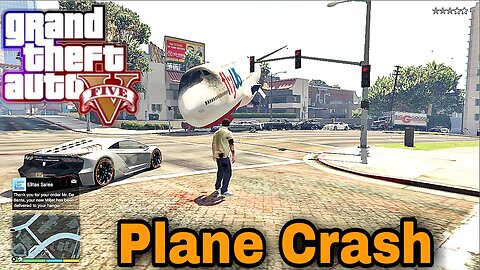 GTA 5 : Micheal Plane Crash In Los Santos City [ Crash Landing ]