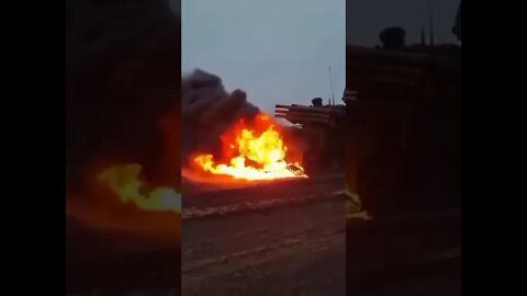 🇺🇦 Graphic War 18+🔥Burning Russian Grad Rocket Launcher Destroyed Ukraine #Shorts