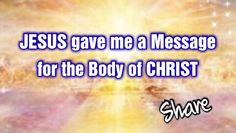 JESUS said: "TELL MY PEOPLE!" Share this video for edification of the Body of Christ. #Endtimes