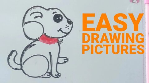 Easy Drawing Pictures: Learn to draw a dog pupies, paint dog puppies