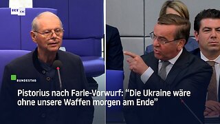 Pistorius nach Farle-Vorwurf: "Die Ukraine wäre ohne unsere Waffen morgen am Ende"