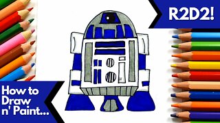 How to draw and paint R2D2 from Star Wars