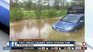 Teens drive stolen car into water in Punta Gorda