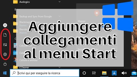 Aggiungere collegamenti al menu start di Windows 10