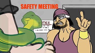 Macho Man Randy Savage safety meeting with Jake the Snake