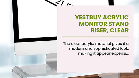 Yestbuy Acrylic Monitor Stand Riser, Clear Computer Monitor Riser, Desktop Organizer Stand for...