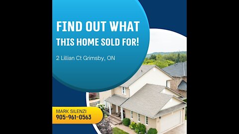 ‼‼Find Out What This Home Sold For‼‼ 2 Lillian Ct Grimsby, ON