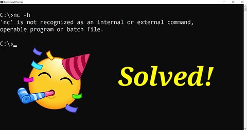 'nc' is not recognized as an internal or external command, operable program or batch file.