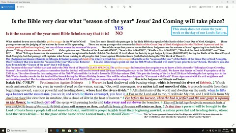 Season of the Year of Jesus' 2nd Coming
