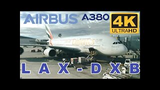 Emirates EK216 Airbus A380 LAX-Dubai Economy Review (4K)