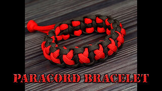 Crossed paracord bracelet.