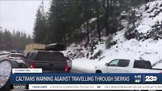 Caltrans: Drivers should avoid nonessential travel through Sierra