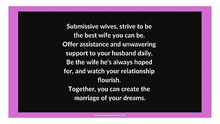 Strive to be the best wife you can be