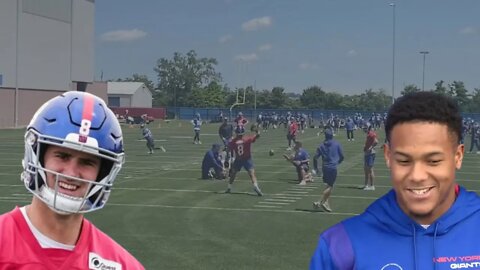 Daniel Jones Connects With Rookie Wan'Dale Robinson at Practice | New York Giants