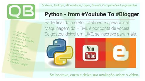 #Dica - #Python from #Youtube to #blogspot - Part 4