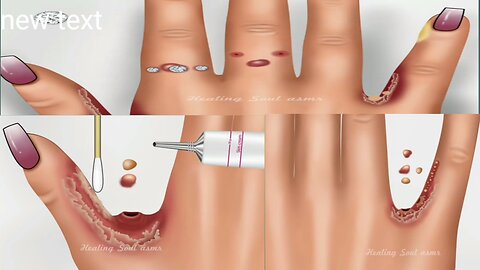 ASMR Artist remove hand's infections caused by wearing piercings | Treatment animation🙏❤️