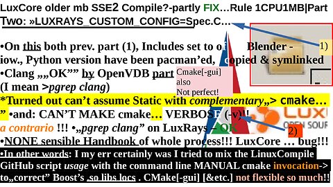 LuxCore older mb SSE2 Compile?-partly FIX…Rule 1CPU1MB|Part Two: »LUXRAYS_CUSTOM_CONFIG=Spec.C…