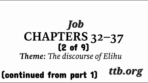 Job Chapters 32-37 (Bible Study) (2 of 9)