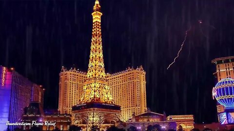 Heavy Thunderstorm Sounds over Las Vegas City - Rain, Thunder & Lightning Sound Effects for Sleeping