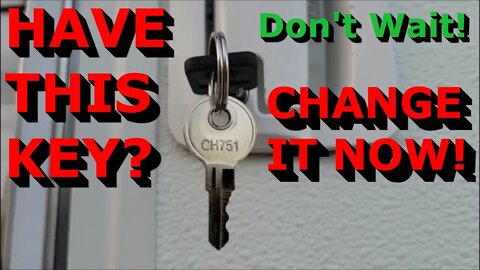 Do You Have This RV Key? | Change It Now! | CH751 Storage Lock Key