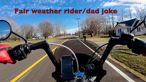 Harley motorcycle vlog/ Fair weather rider with a dad joke