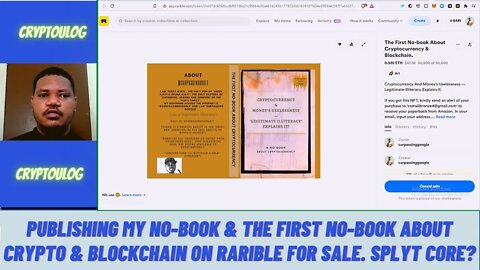 Publishing My No-book & The First No-book About Crypto & Blockchain On Rarible For Sale. Splyt Core?