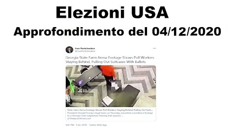 Elezioni USA 2020 (Ep. 9): Aggiornamento del 04/12