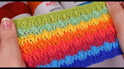 How to crochet colorful stitch free written pattern in description