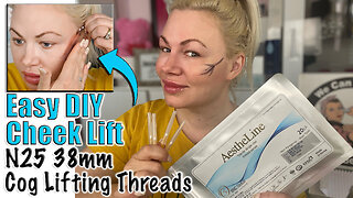 Easy DIY Cheek Lift with N25 38mm Cog Lifting Thread from AceCosm | Code Jessica10 Saves you Money!