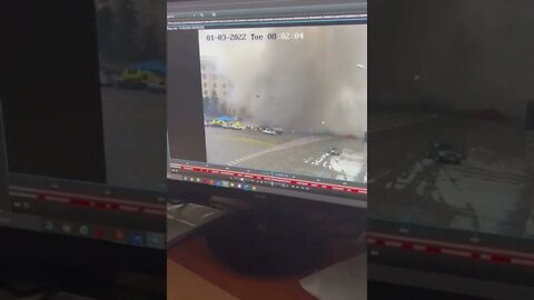 Large Explosion Takes Out Government Building in Central Kharkiv, Ukraine