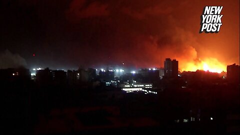 Night skies over Gaza light up as Israel strikes