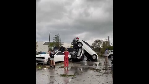 Palm Beach FL Tornado Flips A Car And The Aftermath