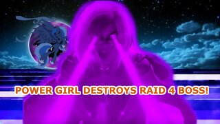 Power Girl destroys the Raid IV Boss!