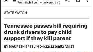 Drunk drivers in Tennessee have to pay child support under new law